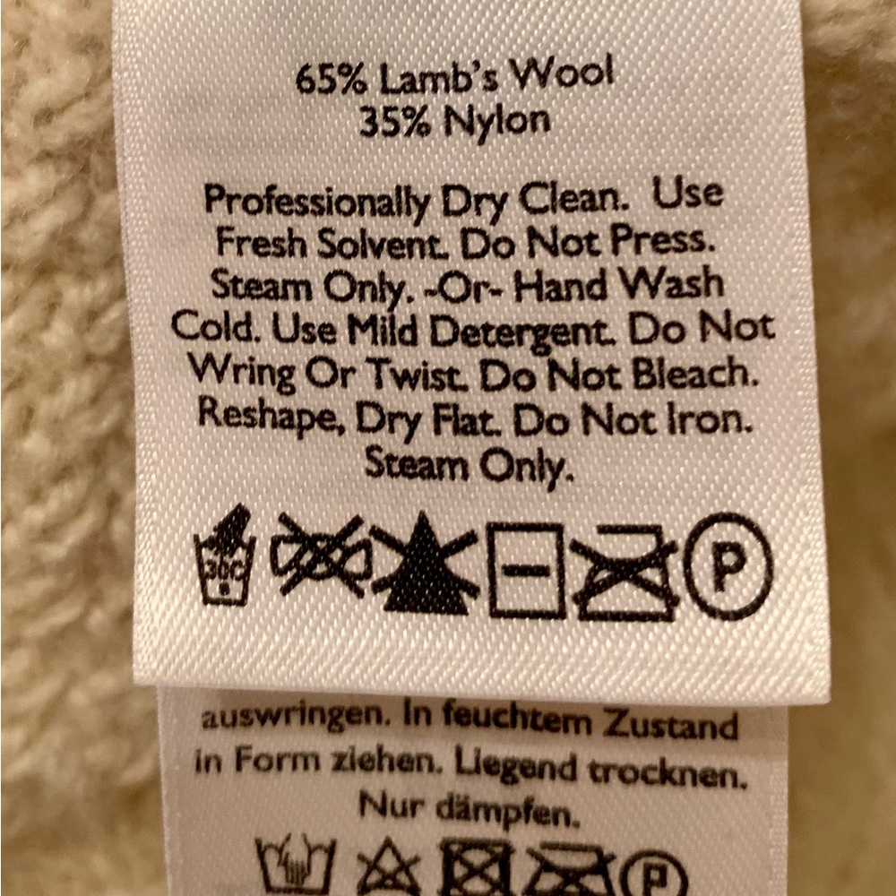 Eddie Bauer wool sweater, ivory colour. - Picture 5 of 6